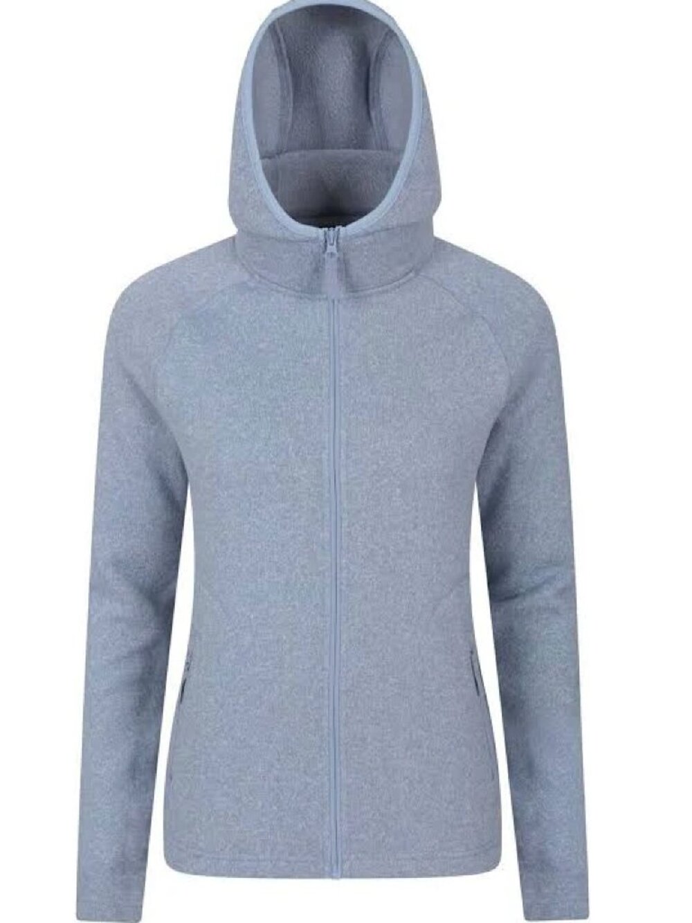 Mountain Warehouse Light Blue Full-Zip Hooded Fleece Jacket